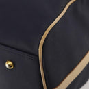 Christian Dior Boston Bag Coated Canvas Navy Gold Auth bs34091-13