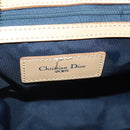 Christian Dior Boston Bag Coated Canvas Navy Gold Auth bs34091-22