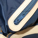 Christian Dior Boston Bag Coated Canvas Navy Gold Auth bs34091-24