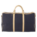 Christian Dior Boston Bag Coated Canvas Navy Gold Auth bs34091-3