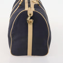 Christian Dior Boston Bag Coated Canvas Navy Gold Auth bs34091-5