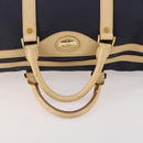 Christian Dior Boston Bag Coated Canvas Navy Gold Auth bs34091-8
