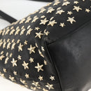 Jimmy Choo Tote Bag Leather Black Gold Auth bs34093-11