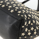 Jimmy Choo Tote Bag Leather Black Gold Auth bs34093-12