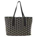 Jimmy Choo Tote Bag Leather Black Gold Auth bs34093-2