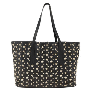 Jimmy Choo Tote Bag Leather Black Gold Auth bs34093 - 0