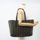 Jimmy Choo Tote Bag Leather Black Gold Auth bs34093-20