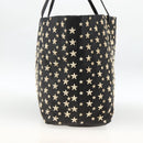 Jimmy Choo Tote Bag Leather Black Gold Auth bs34093-4