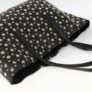 Jimmy Choo Tote Bag Leather Black Gold Auth bs34093-6
