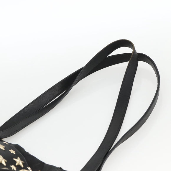Jimmy Choo Tote Bag Leather Black Gold Auth bs34093
