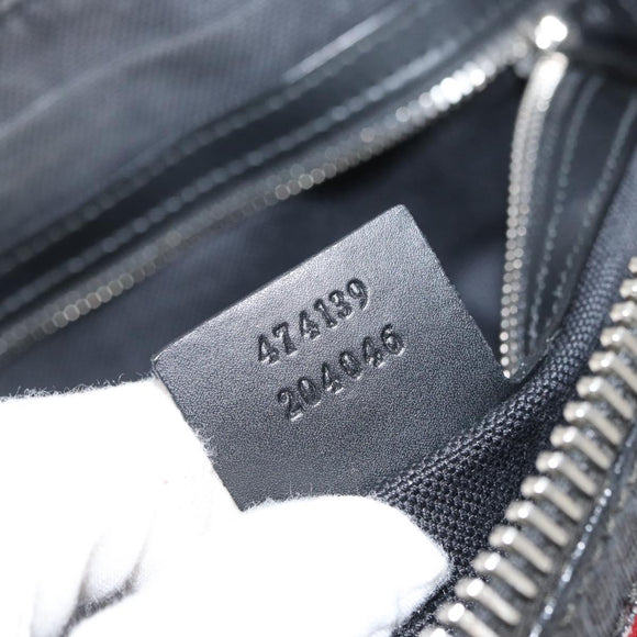 GUCCI GG Supreme Sherry Line Shoulder Bag PVC Black Red Navy 474139 Auth bs34094