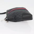 GUCCI GG Supreme Sherry Line Shoulder Bag PVC Black Red Navy 474139 Auth bs34094-4