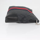 GUCCI GG Supreme Sherry Line Shoulder Bag PVC Black Red Navy 474139 Auth bs34094-5