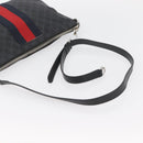 GUCCI GG Supreme Sherry Line Shoulder Bag PVC Black Red Navy 474139 Auth bs34094-7