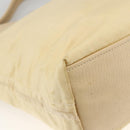 PRADA Shoulder Bag Nylon Beige Silver Auth bs34095-16