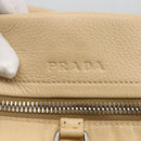 PRADA Shoulder Bag Nylon Beige Silver Auth bs34095-18