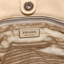 PRADA Shoulder Bag Nylon Beige Silver Auth bs34095-19