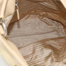 PRADA Shoulder Bag Nylon Beige Silver Auth bs34095-11
