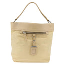 PRADA Shoulder Bag Nylon Beige Silver Auth bs34095-13