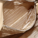 PRADA Shoulder Bag Nylon Beige Silver Auth bs34095-23