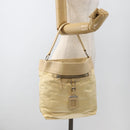PRADA Shoulder Bag Nylon Beige Silver Auth bs34095-25