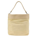 PRADA Shoulder Bag Nylon Beige Silver Auth bs34095-2