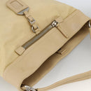 PRADA Shoulder Bag Nylon Beige Silver Auth bs34095-6