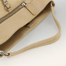 PRADA Shoulder Bag Nylon Beige Silver Auth bs34095-7