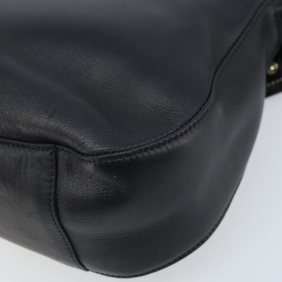 Gianni Versace Hand Bag Nylon Black Gold Auth bs34097