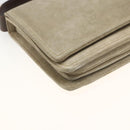 PRADA Shoulder Bag Suede Beige Silver Auth bs34098-14