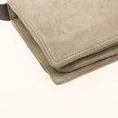 PRADA Shoulder Bag Suede Beige Silver Auth bs34098-16