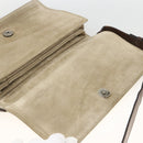 PRADA Shoulder Bag Suede Beige Silver Auth bs34098-10