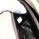 PRADA Shoulder Bag Suede Beige Silver Auth bs34098-12