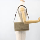 PRADA Shoulder Bag Suede Beige Silver Auth bs34098-24