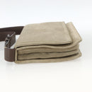 PRADA Shoulder Bag Suede Beige Silver Auth bs34098-3