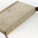 PRADA Shoulder Bag Suede Beige Silver Auth bs34098-6