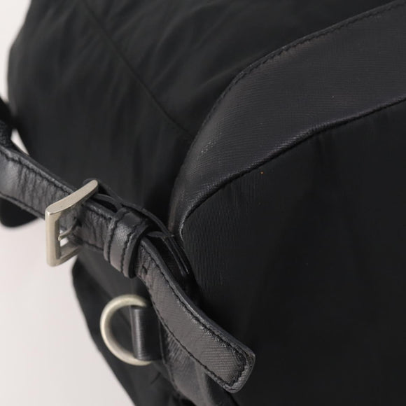 PRADA Backpack Nylon Black Silver Auth bs34099