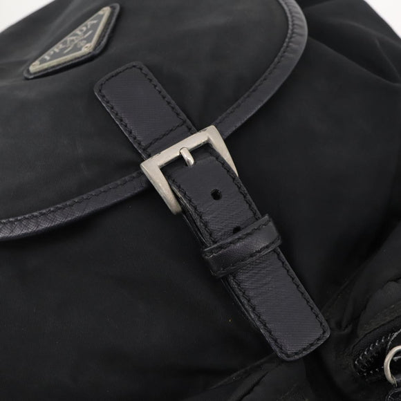 PRADA Backpack Nylon Black Silver Auth bs34099