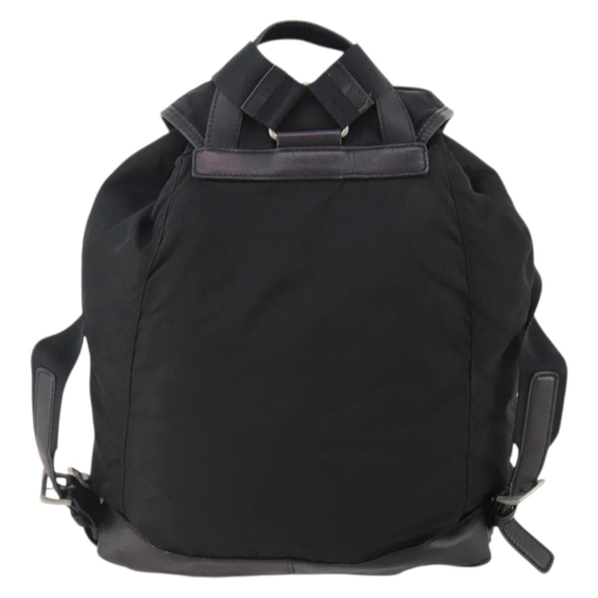 PRADA Backpack Nylon Black Silver Auth bs34099 PRADA Backpack Nylon Black Silver Auth bs31838 Silvery ref  main image 2