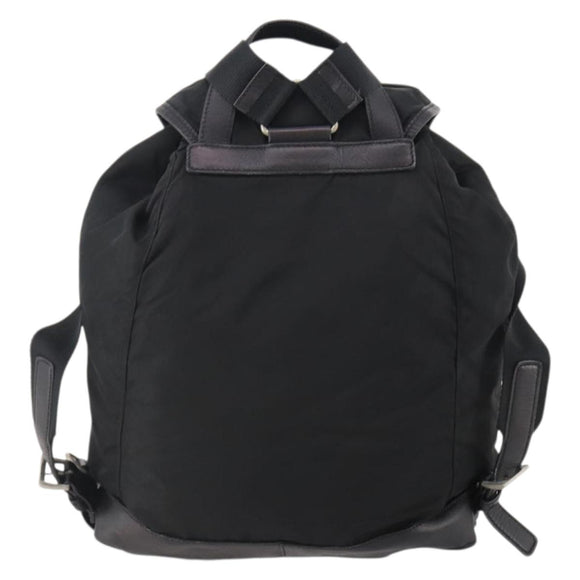 PRADA Backpack Nylon Black Silver Auth bs34099
