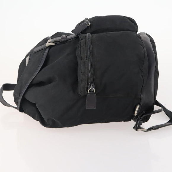 PRADA Backpack Nylon Black Silver Auth bs34099