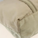 PRADA Hand Bag Nylon Beige Silver Auth bs34100-16
