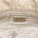 PRADA Hand Bag Nylon Beige Silver Auth bs34100-17