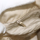 PRADA Hand Bag Nylon Beige Silver Auth bs34100-21