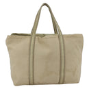 PRADA Hand Bag Nylon Beige Silver Auth bs34100-2