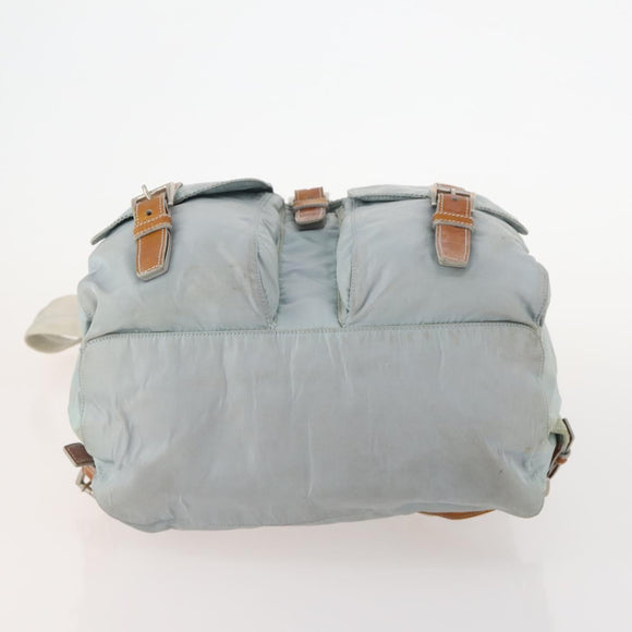 PRADA Backpack Nylon Light Blue Silver Auth bs34101