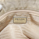 PRADA Hand Bag Nylon Beige Silver Auth bs34102-10