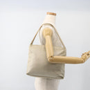PRADA Hand Bag Nylon Beige Silver Auth bs34102-25