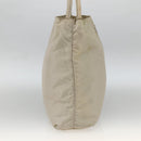 PRADA Hand Bag Nylon Beige Silver Auth bs34102-3