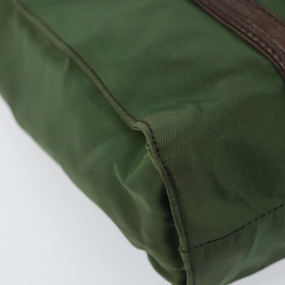 PRADA Hand Bag Nylon Green Auth bs34103